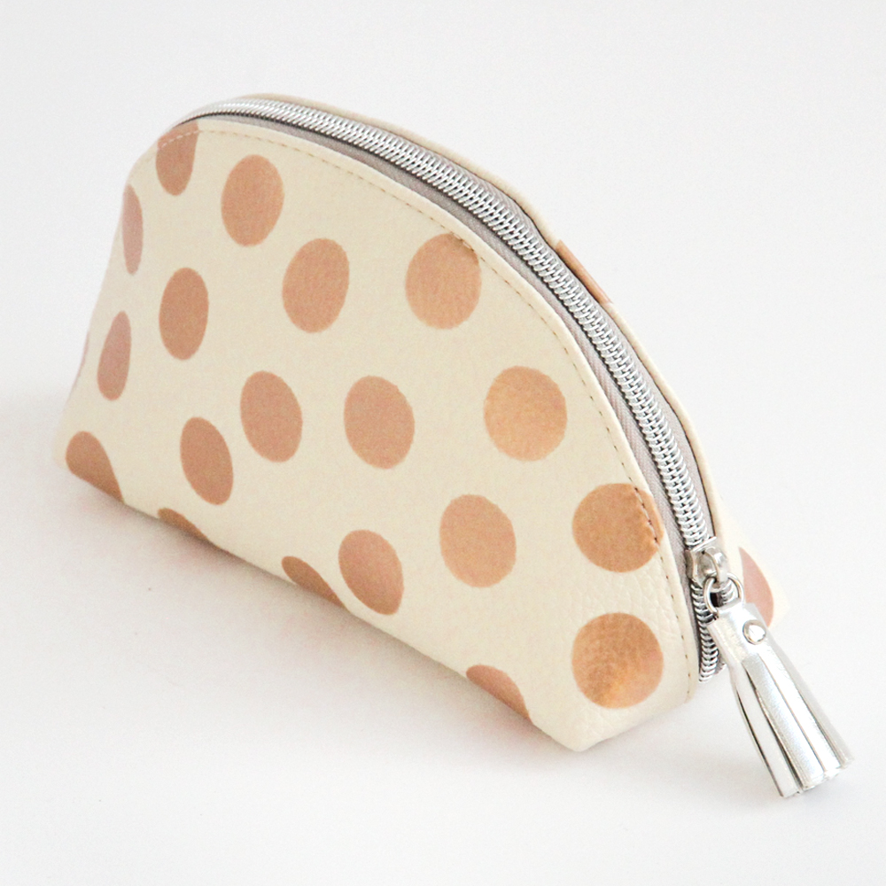 Download Rose Gold Spot Half Moon Cosmetic Bag - Trunk Boutique