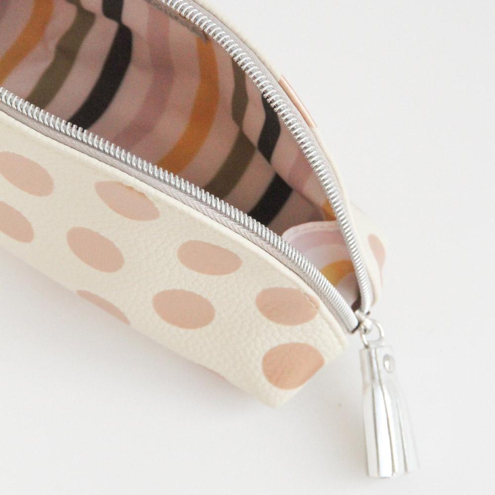 Download Rose Gold Spot Half Moon Cosmetic Bag - Trunk Boutique